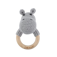 Load image into Gallery viewer, Newborn Baby Rattles Cute Cartoon Animal Rabbit Grab Ability Training Toys Infant Bell Toy Original Wood Crochet Hook Knitted