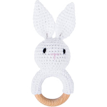 Load image into Gallery viewer, Newborn Baby Rattles Cute Cartoon Animal Rabbit Grab Ability Training Toys Infant Bell Toy Original Wood Crochet Hook Knitted