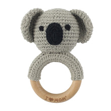 Load image into Gallery viewer, Newborn Baby Rattles Cute Cartoon Animal Rabbit Grab Ability Training Toys Infant Bell Toy Original Wood Crochet Hook Knitted