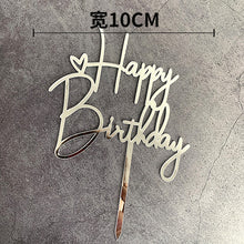 Load image into Gallery viewer, 10Pcs/Pack Acrylic Cake Toppers Happy Birthday Cake Toppers For Womens Mens Kids Birthday Party Decor Baby Shower Supplies Tools