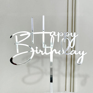 10Pcs/Pack Acrylic Cake Toppers Happy Birthday Cake Toppers For Womens Mens Kids Birthday Party Decor Baby Shower Supplies Tools