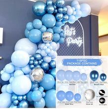 Load image into Gallery viewer, Blue Metallic Balloons Garland Kit Gold Confetti Balloon Arch Birthday Party Decoration Kids Wedding Birthday Baby Shower Boy