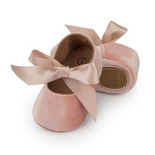 Load image into Gallery viewer, Baby Girl Princess Shoes Toddler Non-slip Flat Soft-sole Cotton Rubber Crib Lovely Butterfly-knot Infant First Walkers 0-18m