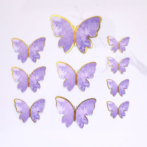 Purple Pink Butterfly Cake Decoration Happy Birthday Cake Topper Handmade Painted For Wedding Birthday Party Baby Shower