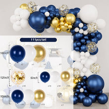 Load image into Gallery viewer, Blue Metallic Balloons Garland Kit Gold Confetti Balloon Arch Birthday Party Decoration Kids Wedding Birthday Baby Shower Boy