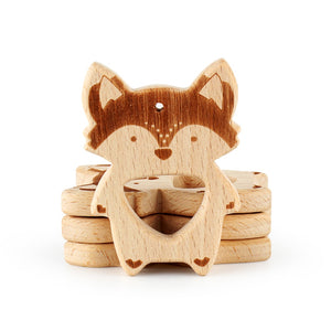 1pcs Wooden Baby Teether Animal BPA Free DIY Pacifier Chain Necklace Accessories Tooth Pendant Nursing Teether Toys Gift