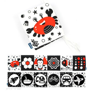 Sensory Cloth Book High Contrast Baby Toys 0 12 Months Newborn Crib Toys Black and White Animal Cloth Books Montessori Baby Book