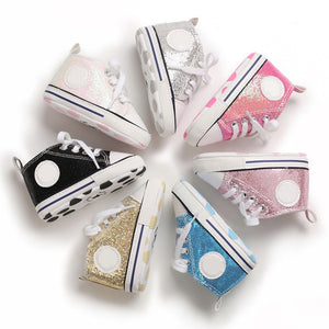 Classic Flash Baby Shoes Infant Boys Girls Sports Shoes Crib Shoes Toddlers Soft Sole Anti-slip First Walkers Baby Sneakers