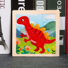 Load image into Gallery viewer, 11X11CM Kids Wooden Puzzle Cartoon Animal Traffic Tangram Wood Puzzle Toys Educational Jigsaw Toys for Children GiftS