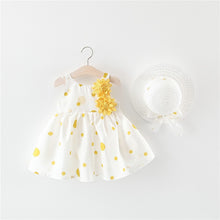 Load image into Gallery viewer, Big Bow Baby Dress Lovely Summer Infant Baby Girl Clothes Cute Dot Sleeveless Cotton Toddler Dresses+Sunhat Newborn Clothing Set