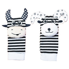 Load image into Gallery viewer, Infant Socks Wrist Rattle Toys Baby Toys 0 12 Months Newborn Cartoon Animal Plush Socks Wrist Strap Rattle for Baby Girl Boy Hot