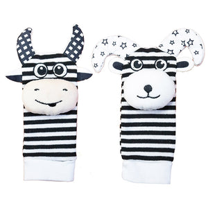 Infant Socks Wrist Rattle Toys Baby Toys 0 12 Months Newborn Cartoon Animal Plush Socks Wrist Strap Rattle for Baby Girl Boy Hot