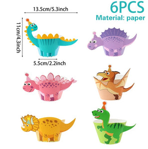 Dinosaur Disposable Tableware Dinosaur Birthday Party Decorations Kids Boy Baby Shower Balloons Jungle Safari Birthday Supplies