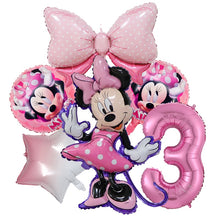 Load image into Gallery viewer, 1set Disney Pink Minnie Mouse Foil Balloon Girl&#39;s Birthday Party Decoration 1 2 3 4 5 6 7st baby shower supplies Kids Toy Globos