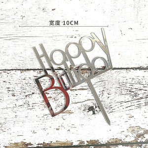 10Pcs/Pack Acrylic Cake Toppers Happy Birthday Cake Toppers For Womens Mens Kids Birthday Party Decor Baby Shower Supplies Tools