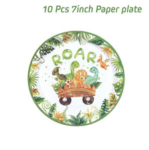 Load image into Gallery viewer, Dinosaur Disposable Tableware Dinosaur Birthday Party Decorations Kids Boy Baby Shower Balloons Jungle Safari Birthday Supplies