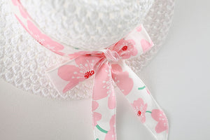 2Piece Summer Clothes Baby Girl Beach Dresses Casual Fashion Print Cute Bow Flower Princess Dress+Hat Newborn Clothing Set BC171