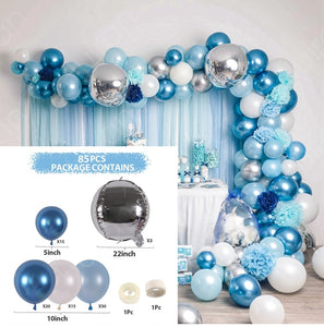 Blue Metallic Balloons Garland Kit Gold Confetti Balloon Arch Birthday Party Decoration Kids Wedding Birthday Baby Shower Boy