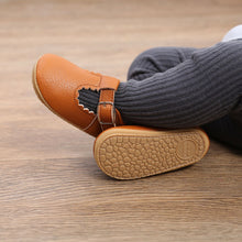 Load image into Gallery viewer, KIDSUN Newborn Baby Shoes Stripe PU Leather Boy Girl Shoes  Toddler Rubber Sole Anti-slip First Walkers Infant Moccasins
