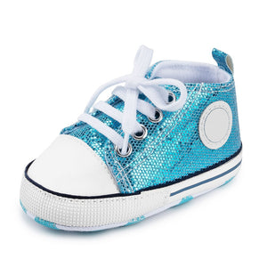 Classic Flash Baby Shoes Infant Boys Girls Sports Shoes Crib Shoes Toddlers Soft Sole Anti-slip First Walkers Baby Sneakers