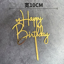 Load image into Gallery viewer, 10Pcs/Pack Acrylic Cake Toppers Happy Birthday Cake Toppers For Womens Mens Kids Birthday Party Decor Baby Shower Supplies Tools