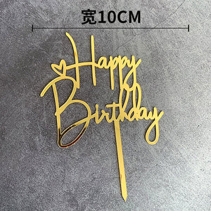 10Pcs/Pack Acrylic Cake Toppers Happy Birthday Cake Toppers For Womens Mens Kids Birthday Party Decor Baby Shower Supplies Tools