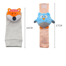 Load image into Gallery viewer, Infant Socks Wrist Rattle Toys Baby Toys 0 12 Months Newborn Cartoon Animal Plush Socks Wrist Strap Rattle for Baby Girl Boy Hot