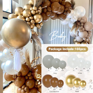 Apricot Coffee Brown Balloon Garland Arch Kit Wedding Birthday Party Decoration Kids Latex Balloon Globos Baby Shower Decor
