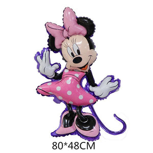1set Disney Pink Minnie Mouse Foil Balloon Girl&#39;s Birthday Party Decoration 1 2 3 4 5 6 7st baby shower supplies Kids Toy Globos
