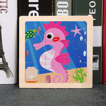 Load image into Gallery viewer, 11X11CM Kids Wooden Puzzle Cartoon Animal Traffic Tangram Wood Puzzle Toys Educational Jigsaw Toys for Children GiftS
