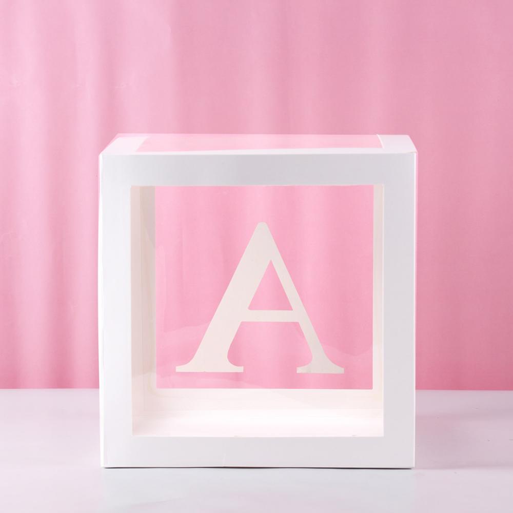 Transparent Alphabet Balloon Box Wedding Baby Shower Boy Girl Decoration Birthday Party Kids Baby Shower 1st Birthday Decor
