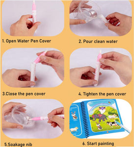 Magic Water Drawing Book Children Painting Drawing Toys Reusable Coloring Books Sensory Early Education Toys for Baby Kids