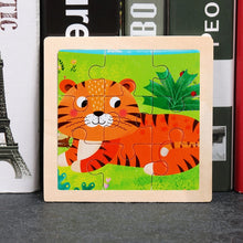 Load image into Gallery viewer, 11X11CM Kids Wooden Puzzle Cartoon Animal Traffic Tangram Wood Puzzle Toys Educational Jigsaw Toys for Children GiftS