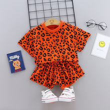 Load image into Gallery viewer, Boys Girls Leopard print Cotton Kids T-shirts Sets Baby Clothing Summer Newborn Infant Sports 2Pcs Sets Toddler Girl Clothes Set