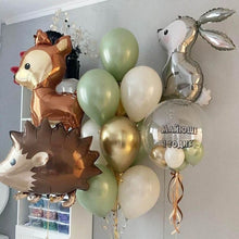 Load image into Gallery viewer, Hedgehog Fox Deer Foil Balloons Safari Birthday Green Jungle Party Decoration Latex Balloon Baby Shower Kids Party Decor Ball