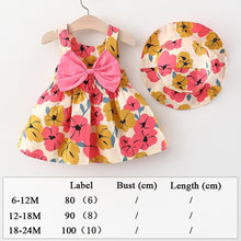 Load image into Gallery viewer, Summer Clothes Baby Girl Beach Dresses Casual Fashion Print Cute Bow Flower Princess Dress Newborn Clothing Set