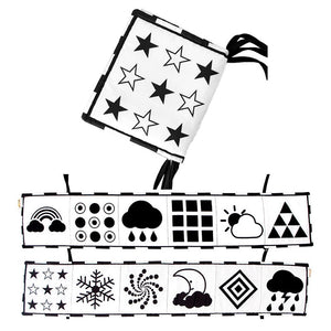 Sensory Cloth Book High Contrast Baby Toys 0 12 Months Newborn Crib Toys Black and White Animal Cloth Books Montessori Baby Book