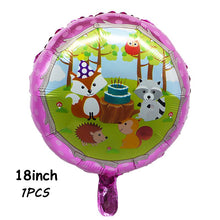 Load image into Gallery viewer, Hedgehog Fox Deer Foil Balloons Safari Birthday Green Jungle Party Decoration Latex Balloon Baby Shower Kids Party Decor Ball