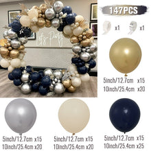 Load image into Gallery viewer, Blue Metallic Balloons Garland Kit Gold Confetti Balloon Arch Birthday Party Decoration Kids Wedding Birthday Baby Shower Boy