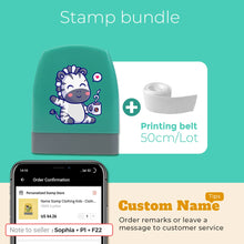 Load image into Gallery viewer, Cartoon Dinosaur Custom Name Stamp For Clothing Personalise For Baby Student Clothes Chapter Children&#39;s Seal Cute For Kids