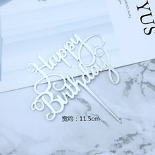 Load image into Gallery viewer, 10Pcs/Pack Acrylic Cake Toppers Happy Birthday Cake Toppers For Womens Mens Kids Birthday Party Decor Baby Shower Supplies Tools