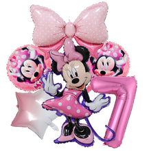 Load image into Gallery viewer, 1set Disney Pink Minnie Mouse Foil Balloon Girl&#39;s Birthday Party Decoration 1 2 3 4 5 6 7st baby shower supplies Kids Toy Globos