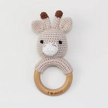 Load image into Gallery viewer, Newborn Baby Rattles Cute Cartoon Animal Rabbit Grab Ability Training Toys Infant Bell Toy Original Wood Crochet Hook Knitted