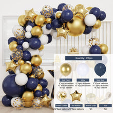 Load image into Gallery viewer, Blue Metallic Balloons Garland Kit Gold Confetti Balloon Arch Birthday Party Decoration Kids Wedding Birthday Baby Shower Boy