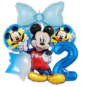 1set Disney Pink Minnie Mouse Foil Balloon Girl&#39;s Birthday Party Decoration 1 2 3 4 5 6 7st baby shower supplies Kids Toy Globos