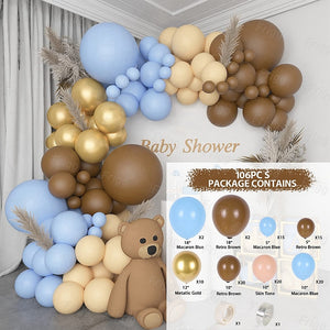 Blue Metallic Balloons Garland Kit Gold Confetti Balloon Arch Birthday Party Decoration Kids Wedding Birthday Baby Shower Boy