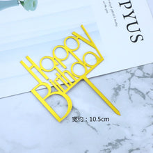 Load image into Gallery viewer, 10Pcs/Pack Acrylic Cake Toppers Happy Birthday Cake Toppers For Womens Mens Kids Birthday Party Decor Baby Shower Supplies Tools