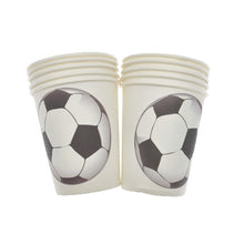 Load image into Gallery viewer, Football Theme Disposable Tableware Set  Sport Boy Birthday Party Baby Shower Cake Decor Supplies Soccer Pattern Cup Plate Straw