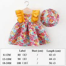 Load image into Gallery viewer, Summer Clothes Baby Girl Beach Dresses Casual Fashion Print Cute Bow Flower Princess Dress Newborn Clothing Set