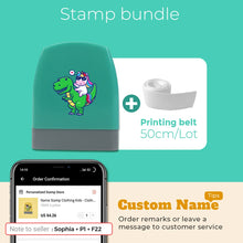 Load image into Gallery viewer, Cartoon Dinosaur Custom Name Stamp For Clothing Personalise For Baby Student Clothes Chapter Children&#39;s Seal Cute For Kids